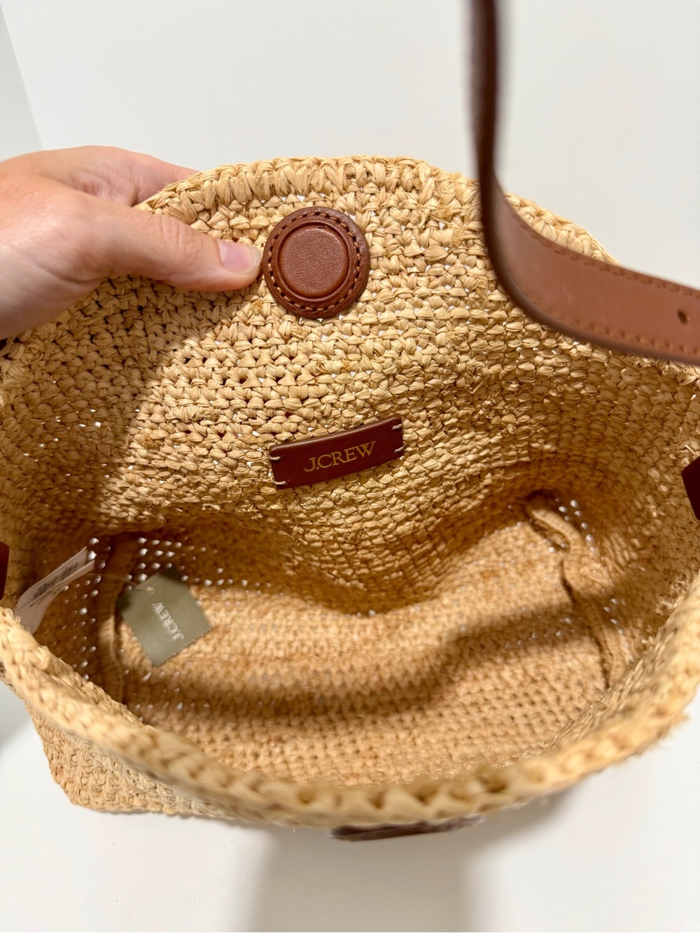 NEW J. Crew Berkeley small hand knotted shoulder bag in natural raffia CR882 - Picture 15 of 16